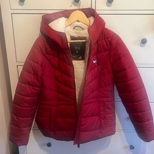 Never worn red Hollister winter coat